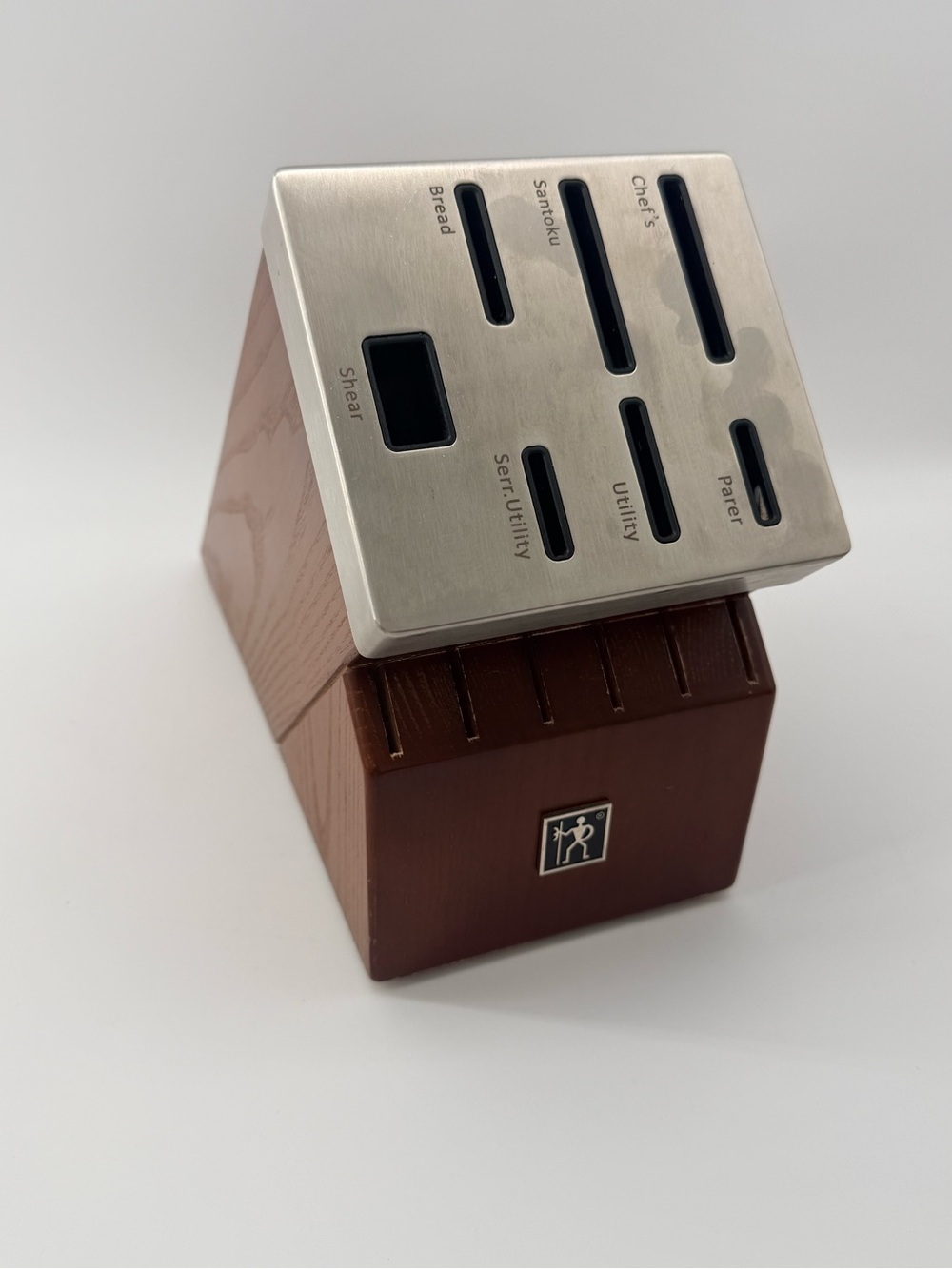 ZWILLING Multi-Slot Knife Block with Stainless Top - Brown